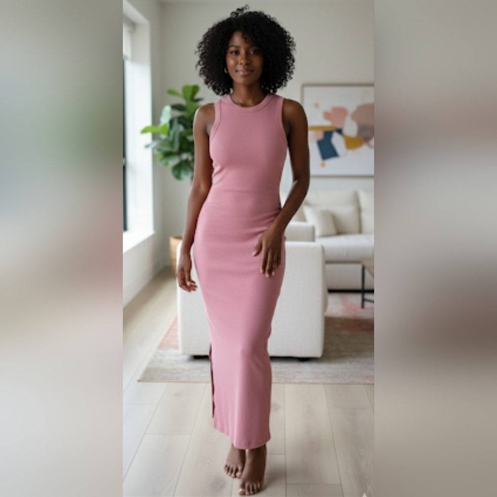 ENTRO Ribbed Long Dress M